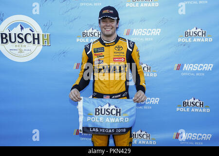 Las Vegas, Nevada, USA. 14 Sep, 2018. Erik Jones (20) gewinnt die Pole für das South Point 400 bei Las Vegas Motor Speedway in Las Vegas, Nevada. Quelle: Chris Owens Asp Inc/ASP/ZUMA Draht/Alamy leben Nachrichten Stockfoto