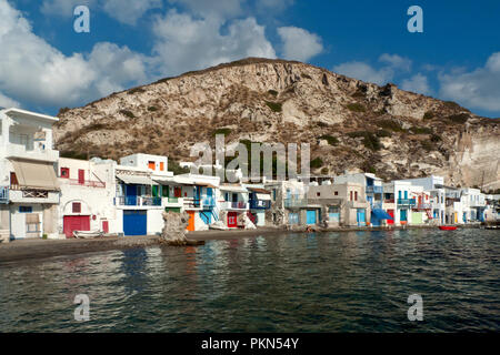 Milos, Klima Dorf, Griechenland, 09/13/2012: Häuser von Klima Dorf Stockfoto