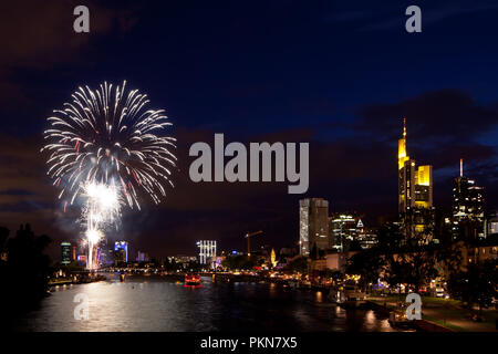 Frankfurter Feuerwerk Stockfoto