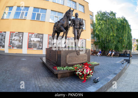 Samara, Russland - 9. September 2018: Denkmal für die Soldaten der 5. Husar alexandrinischen Regiment Stockfoto