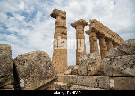 Säulen des Tempel der Akropolis in Selinunt Sizilien Stockfoto