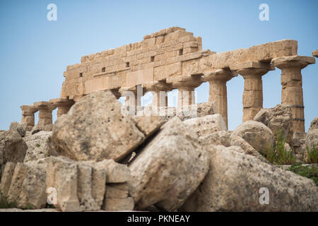 Säulen des Tempel der Akropolis in Selinunt Sizilien Stockfoto