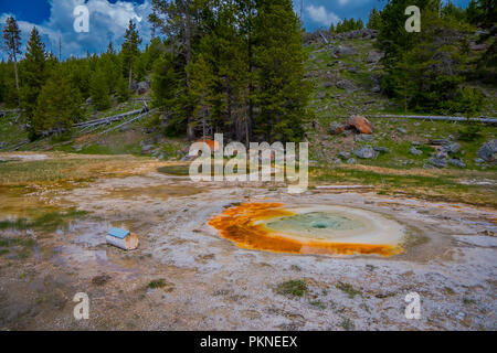 Beauty Pool, Old Faithful Becken, Yellowstone National Park, Wyoming Stockfoto