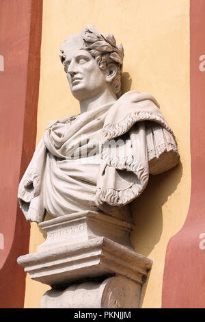 Tiberius Büste in Modena, Italien, Region Emilia-Romagna. Berühmte Kaiser von Rom. Stockfoto