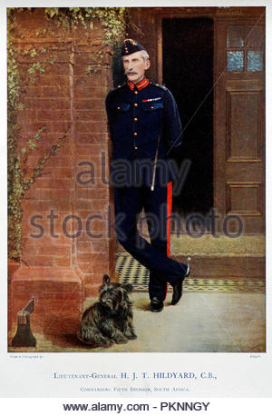 General Sir Henry John Thoroton Hildyard, GCB, 1846-1916, war ein britischer Offizier in der Armee, die den aktiven Dienst in der Anglo-ägyptische Krieges von 1882 und der Zweiten Burenkrieg. Er war General befiehlt-in-Chief, Südafrika, von 1905 bis 1908. Farbe Abbildung von 1900 Stockfoto