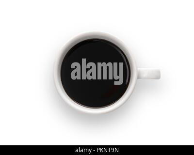 Becher Kaffee, hohe Blickwinkel betrachten. Stockfoto