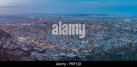 Winter Sapporo Skyline Panorama Japan Stockfoto