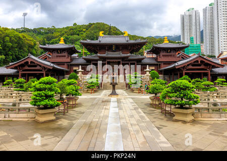 Hongkong - 03 Juli, 2018: Chi Lin Nunnery in Hongkong Stockfoto