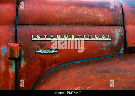 Internationalen L-120 rot Pickup truck in Texas, USA Stockfoto