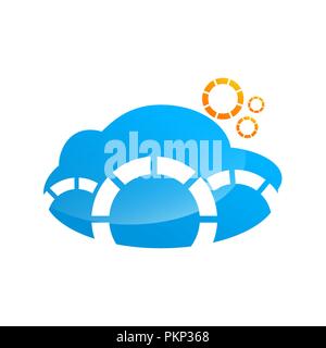 Blue CLoud Data Management Vektor logo Illustration vektor design Stock Vektor