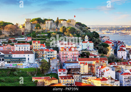 Die Burg São Jorge in Lissabon, Portugal Stockfoto