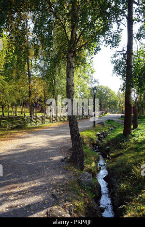 Ländliche Szene in Skansen, das erste Open-air Museum und Zoo, auf der Insel Djurgården in Stockholm, Schweden. Stockfoto