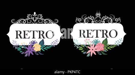 Hand cute floral logo Vorlage erstellt Stock Vektor