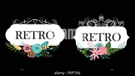 Hand cute floral logo Vorlage erstellt Stock Vektor