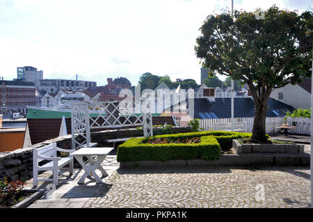 Stavanger Altstadt Holzhäuser wurden am Ende der s gebaut. XVIII und XIX. Stockfoto