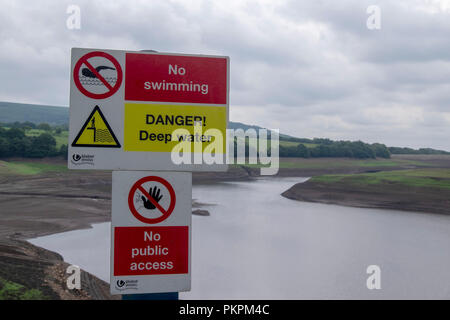 Tiefenwasser Gefahrenzeichen Stockfoto