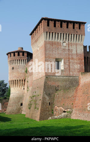 Italien, Lombardei, Soncino ., Sforza Schloss. Stockfoto
