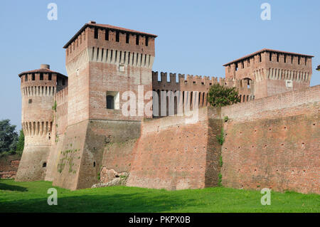 Italien, Lombardei, Soncino ., Sforza Schloss. Stockfoto