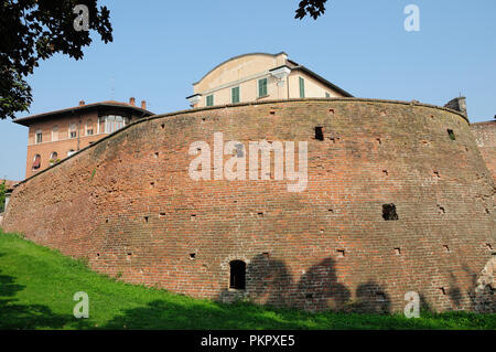 Italien, Lombardei, Soncino ., Burgmauern. Stockfoto