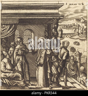 Christus in der Synagoge Lehre. Vom: Wahrscheinlich C. 1576/1580. Medium: Gravur. Museum: Nationalgalerie, Washington DC. Autor: Léonard Gaultier. Stockfoto