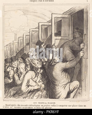 Les Trains de Plaisir. Stand: 1864. Medium: Lithographie. Museum: Nationalgalerie, Washington DC. Thema: Honoré Daumier. Stockfoto