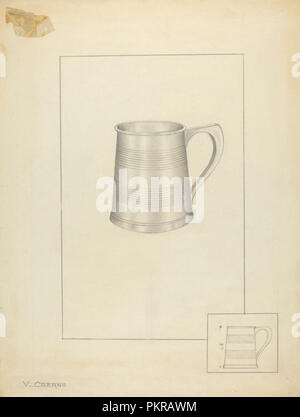 Silber Becher. Stand: 1935/1942. Maße: gesamt: 29,7 x 22,7 cm (11 11/16 x 8 15/16 in.). Medium: Graphit auf Papier. Museum: Nationalgalerie, Washington DC. Autor: Vincent Carano. Stockfoto