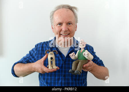 Nick Park Animator und Regisseur und Schöpfer von Wallace und Gromit und Shaun das Schaf bei Shetland Drehbuch 2018 ein Interview Stockfoto