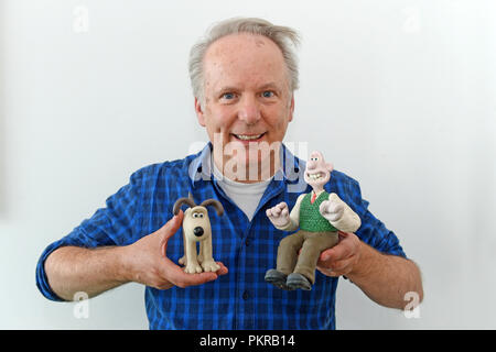 Nick Park Animator und Regisseur und Schöpfer von Wallace und Gromit und Shaun das Schaf bei Shetland Drehbuch 2018 ein Interview Stockfoto