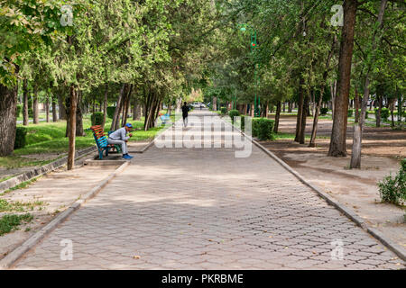 Bilder der Parks in Bischkek, die Wunderschöne, begehbare Hauptstadt von Kirgisistan. Stockfoto