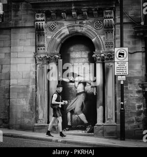 Architektonische Details im kleinen Deutschland, Bradford, West Yorkshire, England. Stockfoto