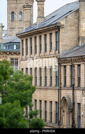 Architektonische Details im kleinen Deutschland, Bradford, West Yorkshire, England. Stockfoto