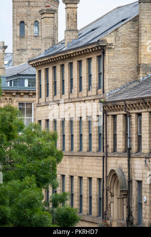 Architektonische Details im kleinen Deutschland, Bradford, West Yorkshire, England. Stockfoto