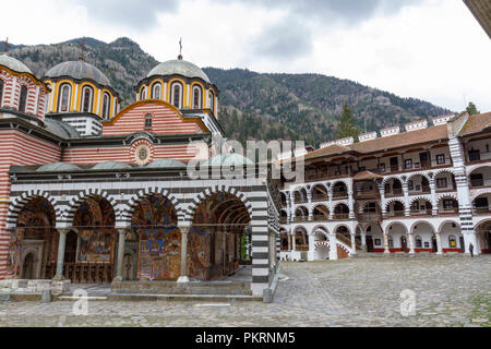 Die Geburt der Heiligen Mutter Kirche, Rila Kloster (Kloster des Hl. Ivan von Rila), Bulgarien. Stockfoto