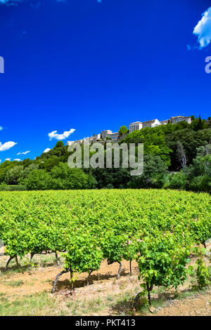 Blick auf das Bergdorf von Menerbes im Luberon Region Provence, Frankreich Stockfoto