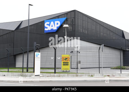 14. September 2018, Baden-Wuerttemberg, Walldorf: Außenansicht des neuen SAP-Rechenzentrum in Walldorf, die am 14.09 geöffnet wurde. 2018. Foto: Uli Deck / dpa Stockfoto