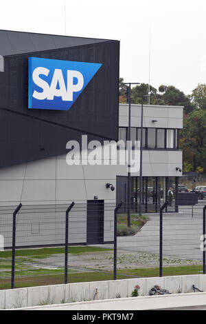 14. September 2018, Baden-Wuerttemberg, Walldorf: Außenansicht des neuen SAP-Rechenzentrum in Walldorf, die am 14.09 geöffnet wurde. 2018. Foto: Uli Deck / dpa Stockfoto