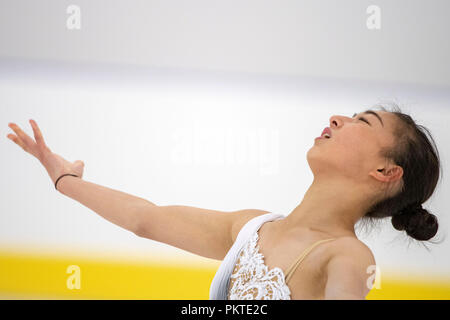 Kaori Sakamoto (JPN), 14. SEPTEMBER 2018 - Eiskunstlauf: Lombardia Trophy 2018, liebe Kolleginnen Praxis im Eislabor Arena in Bergamo Italien. (Foto von Enrico Calderoni/LBA SPORT) Stockfoto