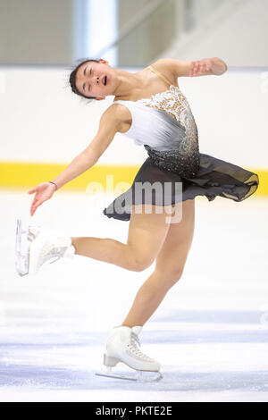 Kaori Sakamoto (JPN), 14. SEPTEMBER 2018 - Eiskunstlauf: Lombardia Trophy 2018, liebe Kolleginnen Praxis im Eislabor Arena in Bergamo Italien. (Foto von Enrico Calderoni/LBA SPORT) Stockfoto