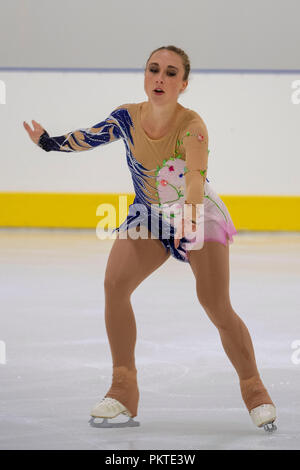 Nathalie Weinzierl (GER), 14. SEPTEMBER 2018 - Eiskunstlauf: Lombardia Trophy 2018, Damen frei, im Ice Lab Arena in Bergamo, Italien (Foto von Enrico Calderoni/LBA SPORT) Stockfoto