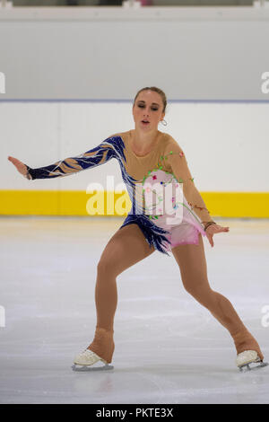 Nathalie Weinzierl (GER), 14. SEPTEMBER 2018 - Eiskunstlauf: Lombardia Trophy 2018, Damen frei, im Ice Lab Arena in Bergamo, Italien (Foto von Enrico Calderoni/LBA SPORT) Stockfoto