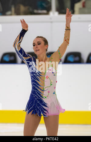 Nathalie Weinzierl (GER), 14. SEPTEMBER 2018 - Eiskunstlauf: Lombardia Trophy 2018, Damen frei, im Ice Lab Arena in Bergamo, Italien (Foto von Enrico Calderoni/LBA SPORT) Stockfoto