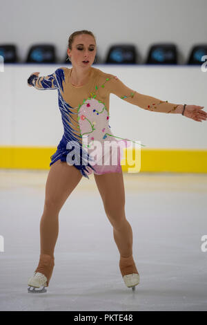 Nathalie Weinzierl (GER), 14. SEPTEMBER 2018 - Eiskunstlauf: Lombardia Trophy 2018, Damen frei, im Ice Lab Arena in Bergamo, Italien (Foto von Enrico Calderoni/LBA SPORT) Stockfoto