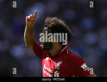 London, UK, 15. September 2018. Mohamed Salah (L) an der Tottenham Hotspur gegen Liverpool englische Premier League football Match im Wembley Stadion, London, am 15. September 2018. ** Dieses BILD IST FÜR DIE REDAKTIONELLE VERWENDUNG ** Quelle: Paul Marriott/Alamy leben Nachrichten Stockfoto