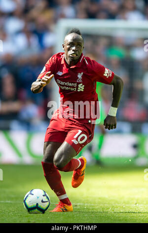 London, Großbritannien. 15. Sep 2018. September 15, 2018 - sadio Mané von Liverpool in der Premier League Match zwischen den Tottenham Hotspur und Liverpool im Wembley Stadion, London, England am 15. September 2018. Foto von salvio Calabrese. Quelle: AFP 7/ZUMA Draht/Alamy leben Nachrichten Stockfoto