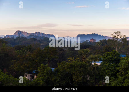 Morgen Stunde bei hpa-an Stadt, Myanmar Stockfoto