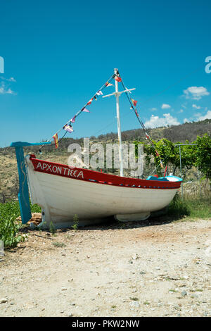 Boot in Alikes, Thasos, Ostmakedonien und Thrakien, Griechenland, Europa Stockfoto
