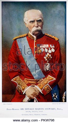 Feldmarschall Sir Donald Martin Stewart, 1st Baronet, GCB, GCSI, CIE, 1824 - 1900, war ein älterer Indischer Offizier in der Armee. Farbe Abbildung von 1900 Stockfoto