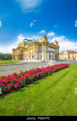 Kroatisches Nationaltheater Gebäude n, Zagreb, Kroatien. Stockfoto