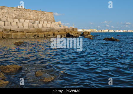 La Caleta Strand in Cadiz. Spanien Stockfoto