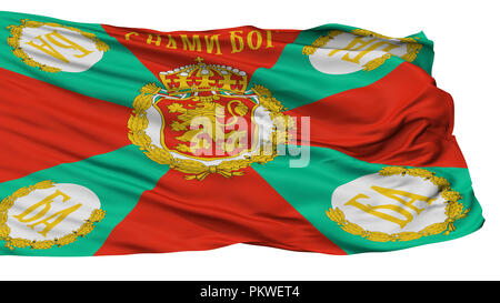 Bulgarien war Flagge, isoliert auf weißem Hintergrund, 3D-Rendering Stockfoto